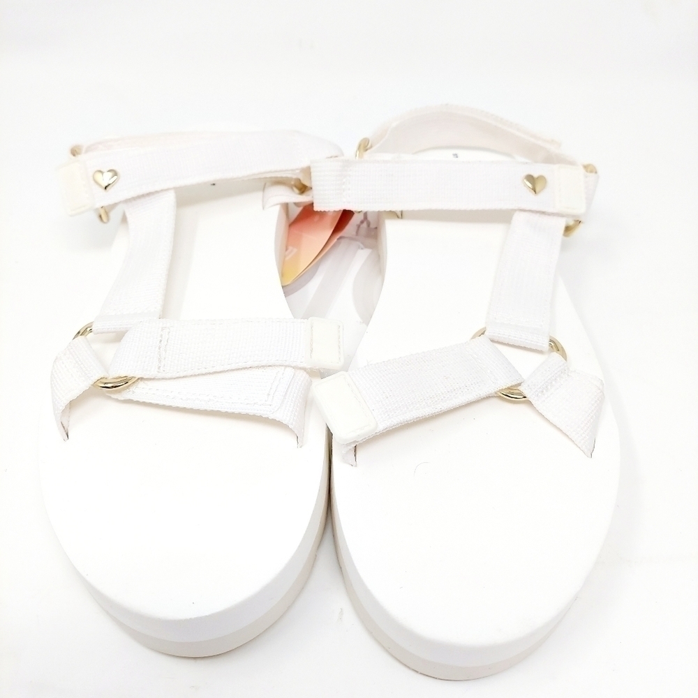 Stoney Clover Lane White and Gold Heart Detail Sandals Size 11 Brand New W/ Tags